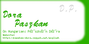 dora paszkan business card